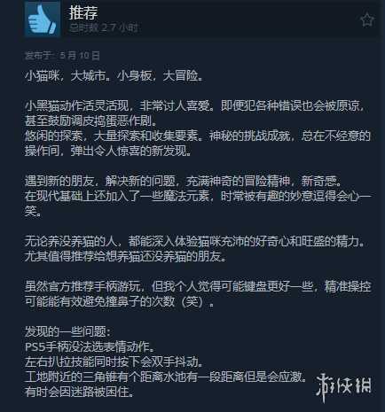 《小猫咪大城市》Steam”好评如潮”!好评率高达95%