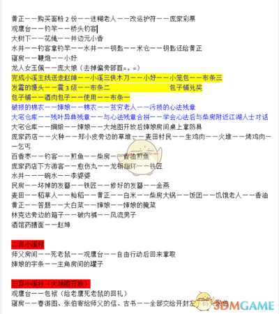 《天命奇御》可出示道具关联NPC一览