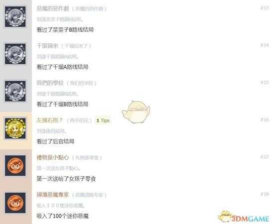 《少女射击2》中文奖杯列表一览