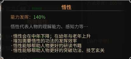 《太吾绘卷》人物基本属性说明