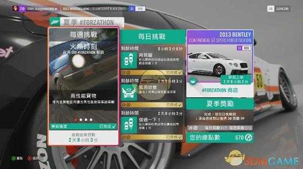 《极限竞速:地平线4》#FORZATHON 点数获得方式