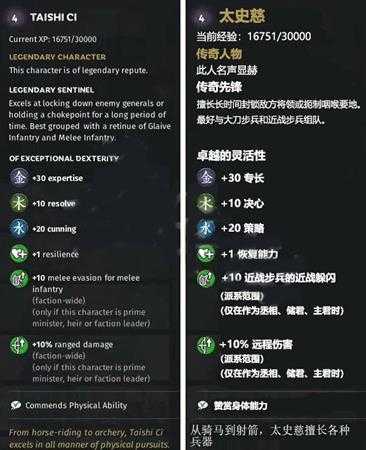 《全面战争:三国》金属性武将太史慈太史慈先天属性一览
