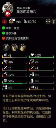 《全面战争:三国》重装西凉骑兵属性一览