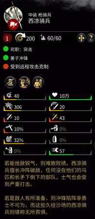 《全面战争:三国》西凉骑兵属性一览
