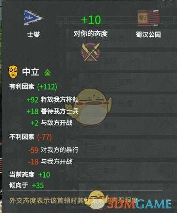 《全面战争:三国》外交分数计算方式分享