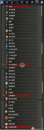 《赤痕:夜之仪式》全护甲列表分享