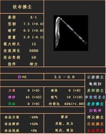 《太吾绘卷》拂尘武器种类分析大全