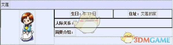《牧场物语:重聚矿石镇》艾莲人物介绍