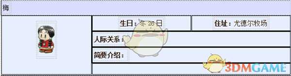 《牧场物语:重聚矿石镇》梅人物介绍
