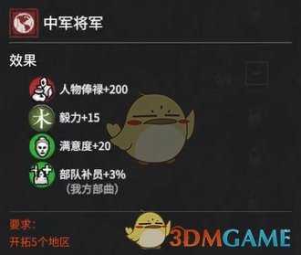 《全面战争:三国》征虏将军中军将军属性效果分析 获得方法分享