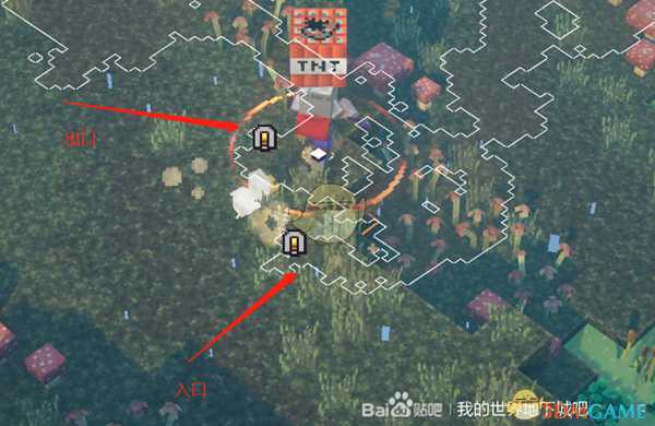 《我的世界:地下城》潮湿洞穴出入口位置分享