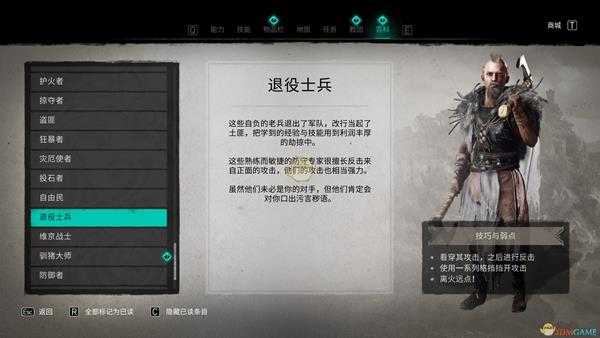 《刺客信条:英灵殿》退役士兵兵种介绍