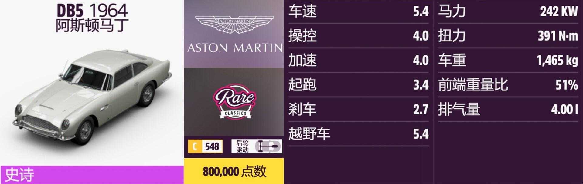 《极限竞速:地平线5》阿斯顿马丁全车辆获取方法介绍