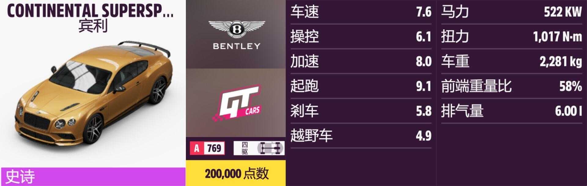 《极限竞速:地平线5》宾利全车辆获取方法介绍