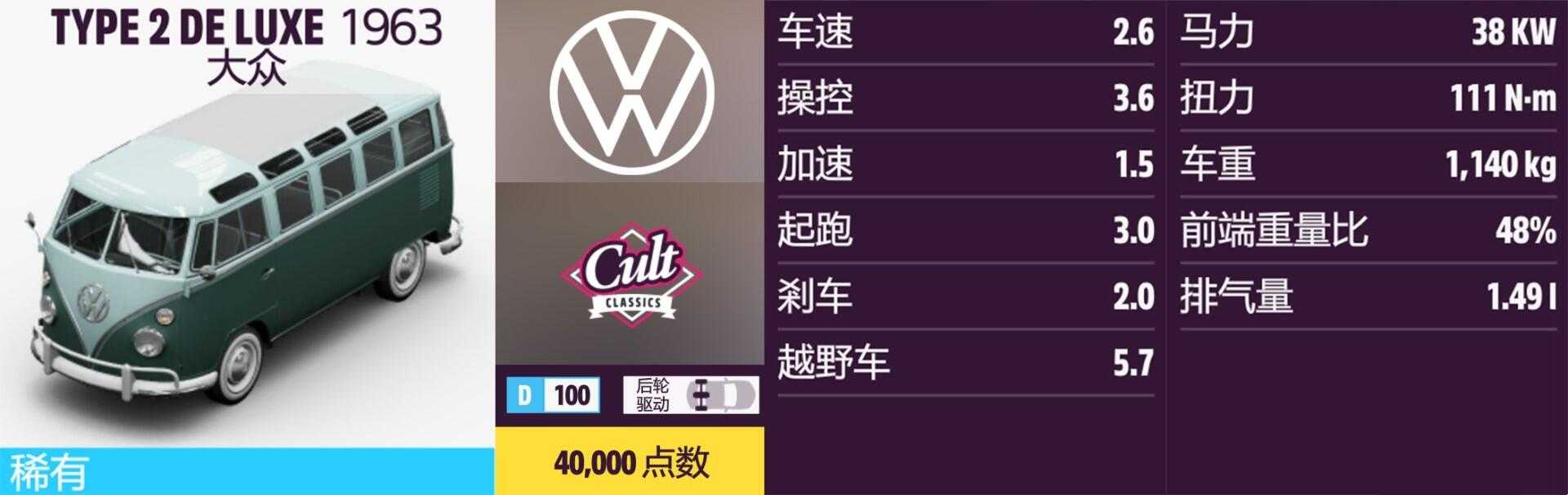 《极限竞速:地平线5》大众全车辆获取方法介绍