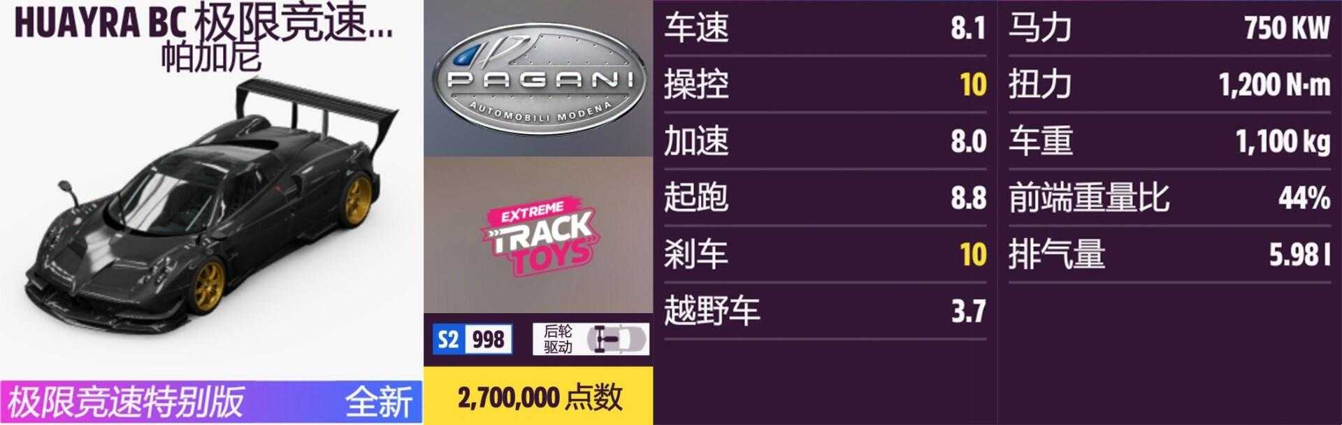 《极限竞速:地平线5》帕加尼全车辆获取方法介绍