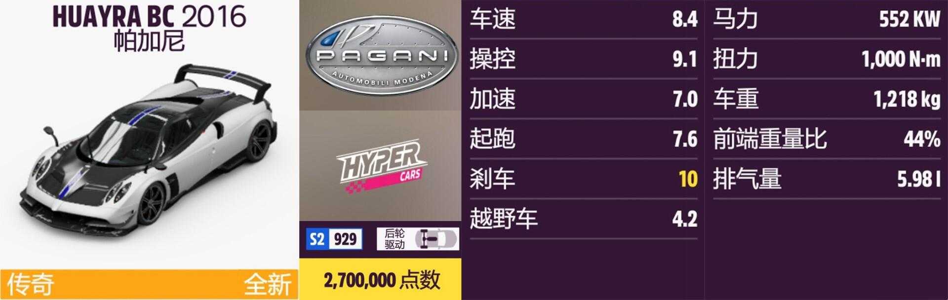 《极限竞速:地平线5》帕加尼全车辆获取方法介绍