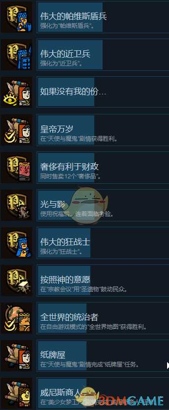 《冒险之旅:十字军东征》全成就一览