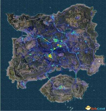 绝地求生各地图热力图分布分析