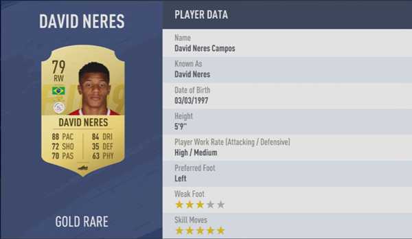 《FIFA 19》全5星花式球员汇总