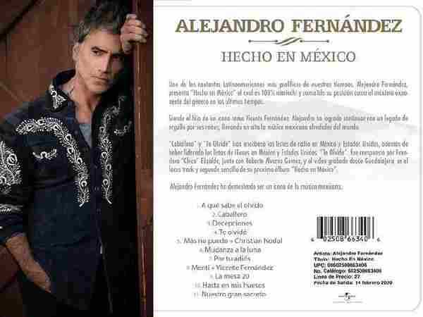 【墨西哥歌神新专辑】AlejandroFernndez《HechoenMxico》FLAC分轨