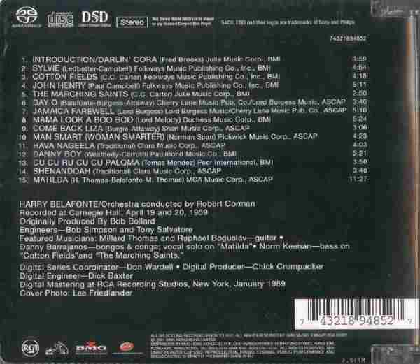 【SACD天碟】（现场录音）贝拉方特《在卡内基音乐厅演唱》2001[FLAC+CUE整轨].