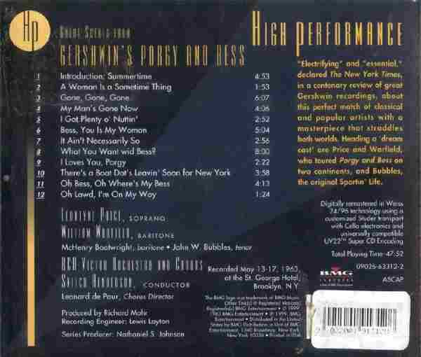 【古典音乐】普莱斯《格什温-波吉与贝丝》(选粹)1999[FLAC+CUE整轨]
