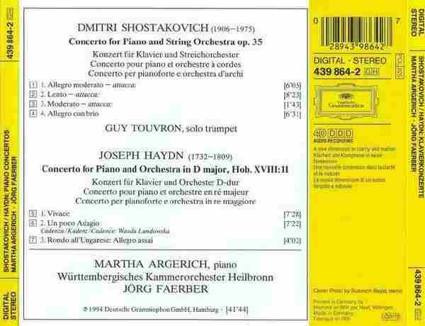 【古典音乐】阿格丽奇《肖斯塔科维奇、海顿-钢琴协奏曲》1994[WAV+CUE整轨]