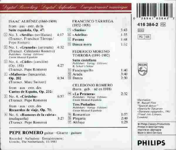 【古典吉它】佩佩·罗梅罗《阿班尼兹、塔雷加、托罗巴、罗梅罗》1986[FLAC+CUE整轨]