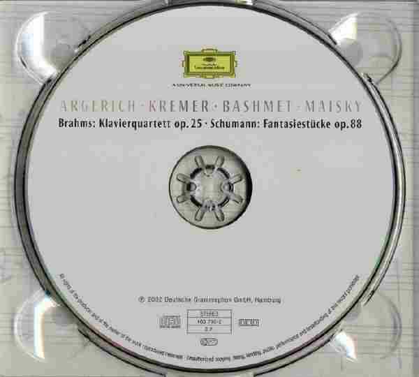 古典音乐】阿格丽奇、克雷默、巴什梅特、麦斯基《勃拉姆斯第一钢琴四重奏、舒曼幻想曲集》2002[FLAC