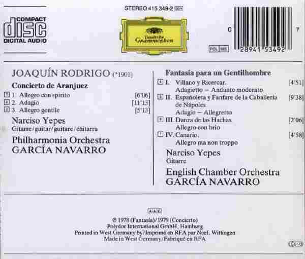 【古典吉他】那西索·叶佩斯《罗德里戈-阿兰胡埃斯协奏曲、绅士幻想曲》1980[FLAC+CUE/整轨]