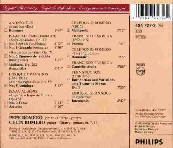 【古典吉它】佩佩·罗梅罗、塞林·罗梅罗《吉它独奏及二重奏》1992[FLAC+CUE/整轨]
