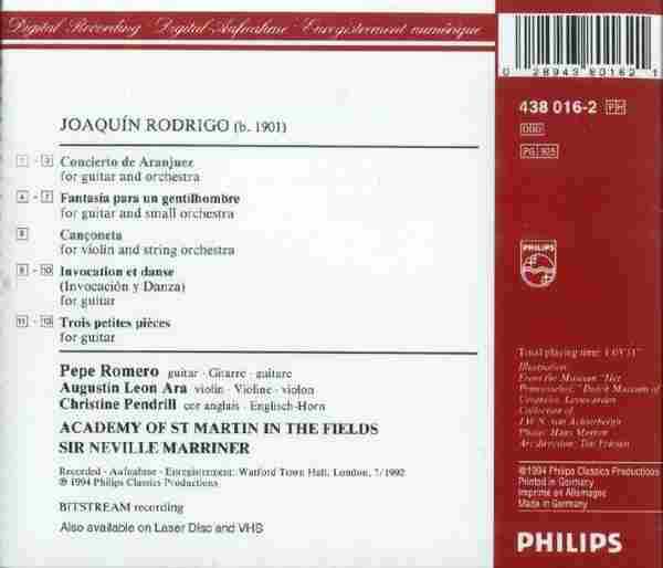 【古典吉它】佩佩·罗梅罗《罗德里戈-阿兰胡埃斯协奏曲》1994[FLAC+CUE/整轨]