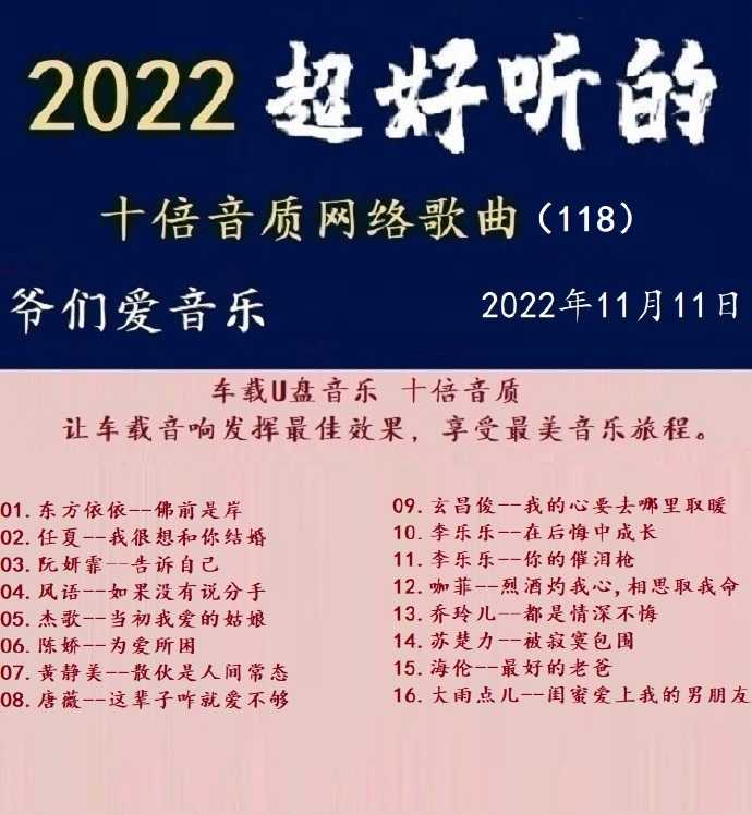 群星《2022超好听的十倍音质网络歌曲(118)》WAV分轨