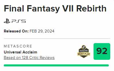 视觉效果炸裂!《最终幻想7重生》发售宣传片公布
