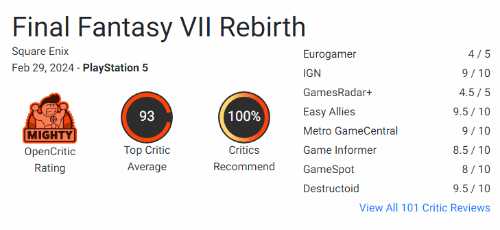 视觉效果炸裂!《最终幻想7重生》发售宣传片公布