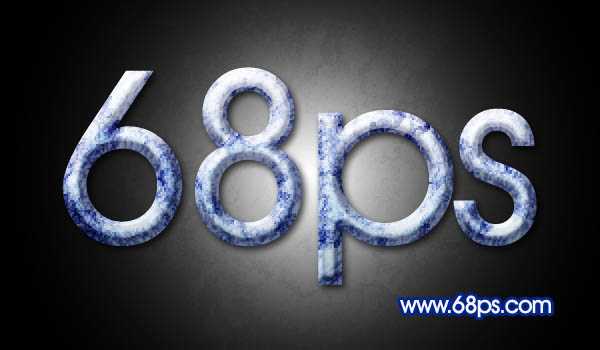 Photoshop教程:青色白花陶瓷字体