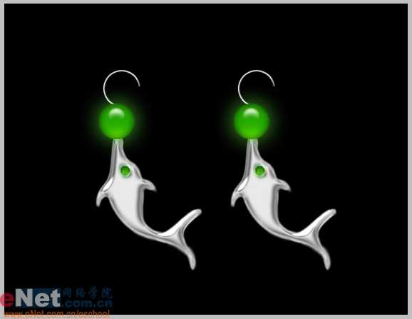 Photoshop实例教程:海豚顶珠宝石耳坠