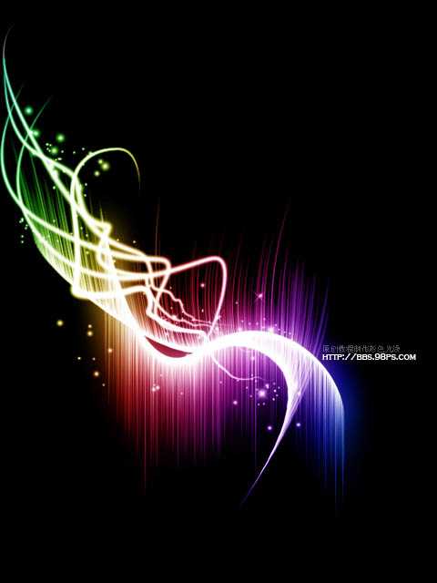 Photoshop 滤镜打造梦幻的彩色光束