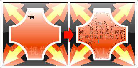 CorelDraw 在预设形状内添加文字