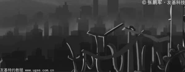 Photoshop CS5利用友基数位板数字绘画场景教程《月光城》(上)