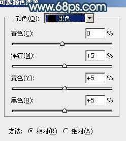 Photoshop调制出暗蓝秋季色树林人物图片