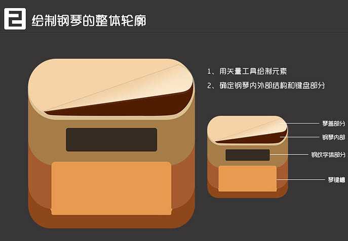 Photoshop如何制作可爱的钢琴图标?