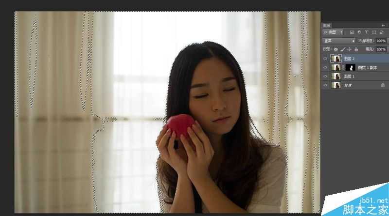 PS后期修复室内欠曝发暗美女照片