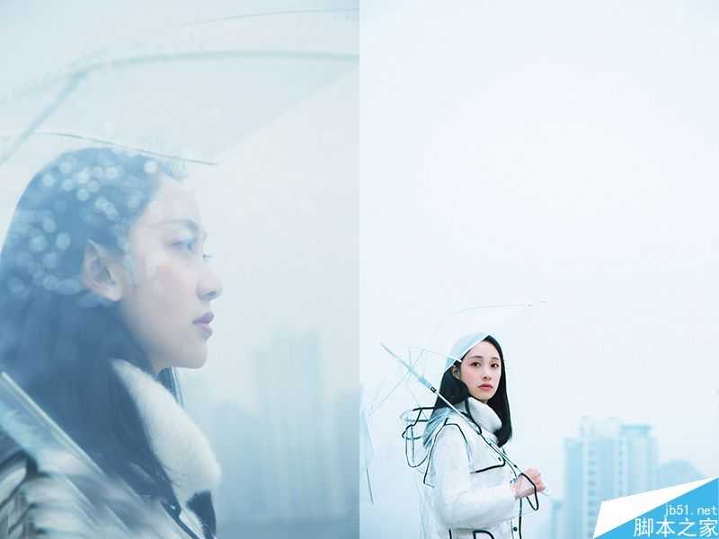Photoshop后期调出甜美清新的阴雨天人像照片
