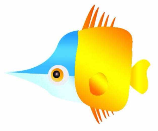 PS怎么绘制一个尖嘴鱼的矢量图标?