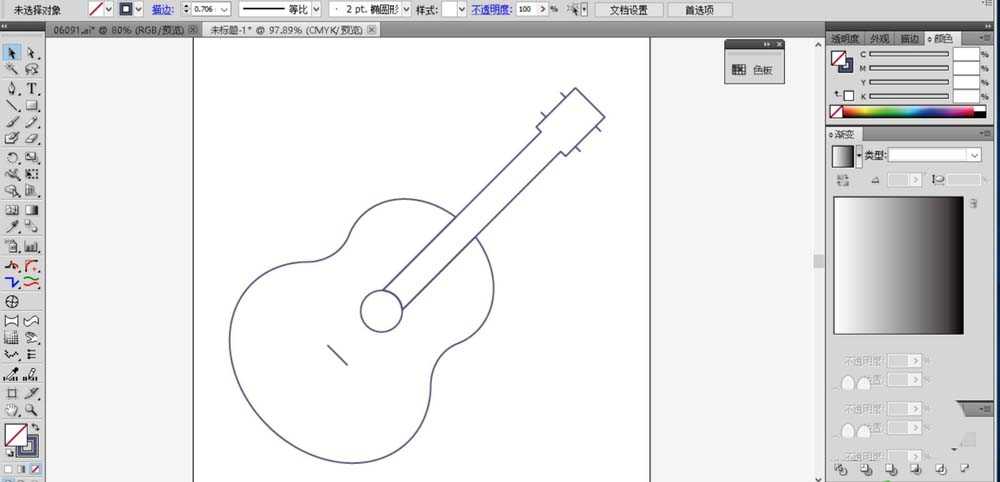 ai怎么绘制吉他素材? ai吉他画法