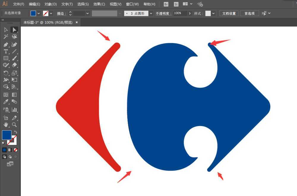 ai怎么设计家乐福LOGO标志?