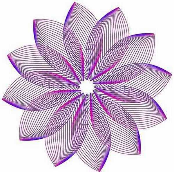 PS怎么手绘线条效果的莲花?