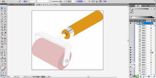ai怎么绘制滚筒刷图标?
